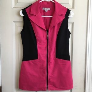 80s vintage zip up vest blouse